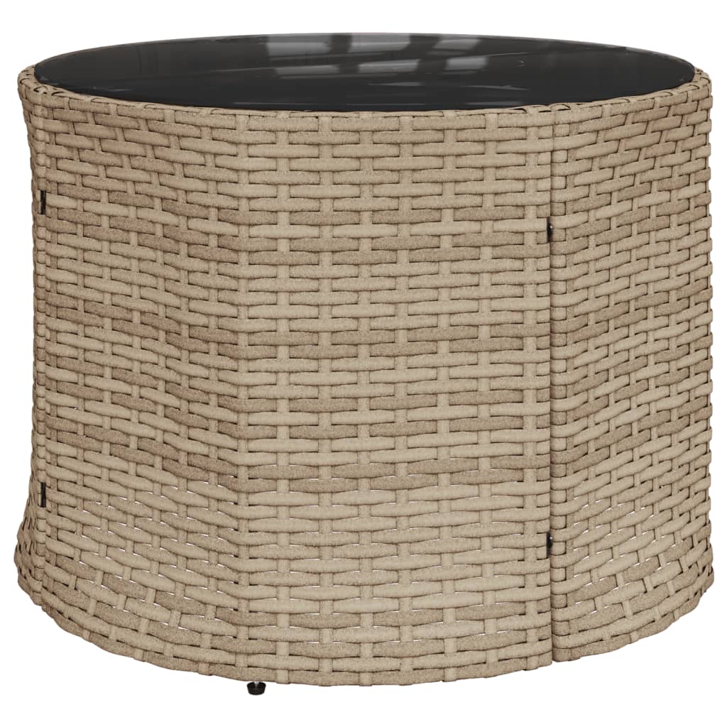 3-delige Loungeset halfrond poly rattan beige