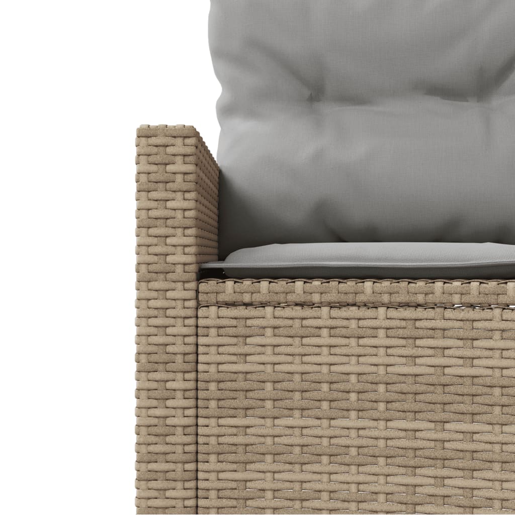 3-delige Loungeset halfrond poly rattan beige