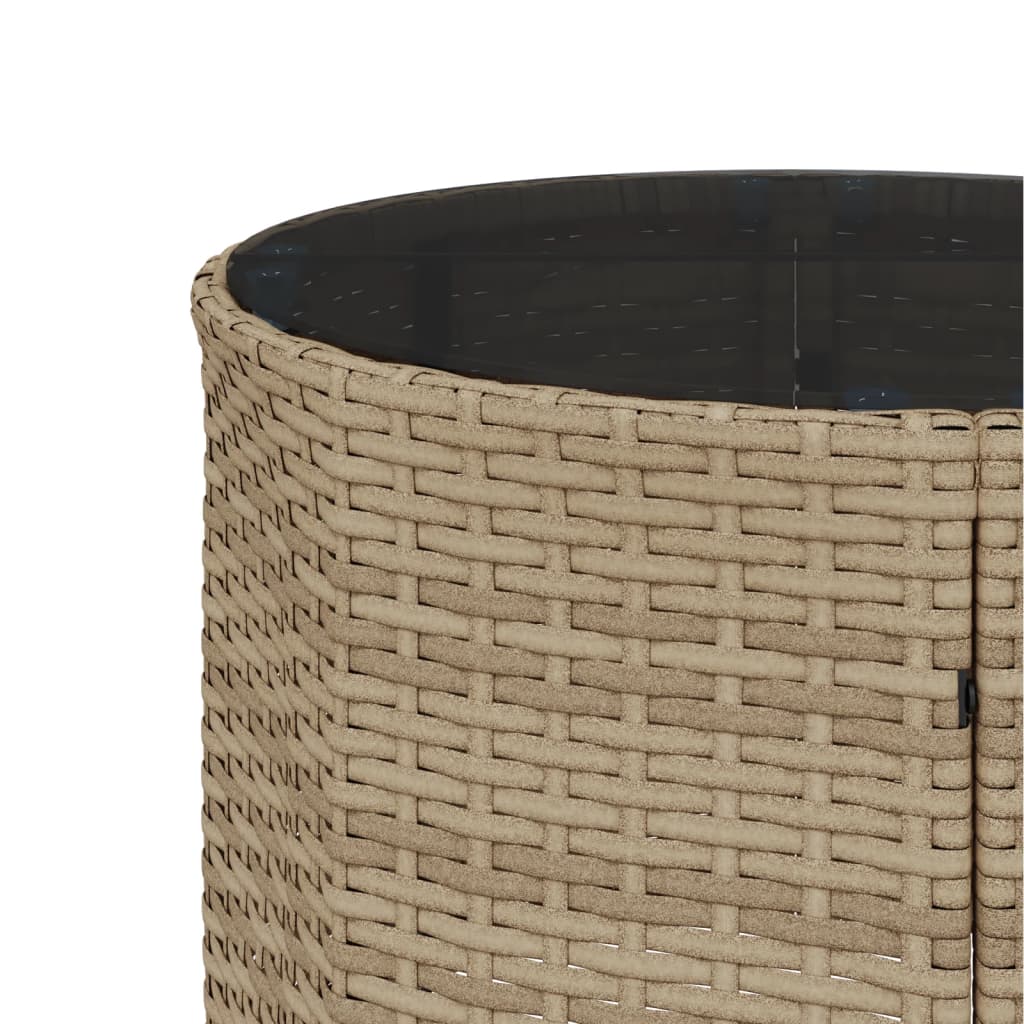 3-delige Loungeset halfrond poly rattan beige