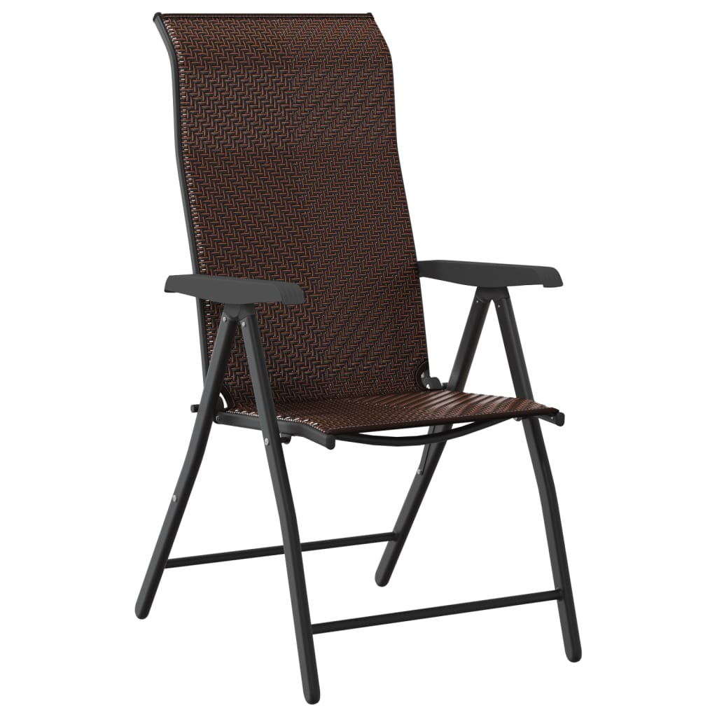 Tuinstoelen 8 st inklapbaar poly rattan bruin