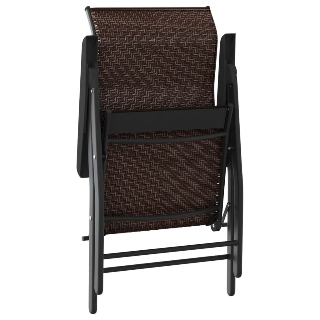 Tuinstoelen 8 st inklapbaar poly rattan bruin