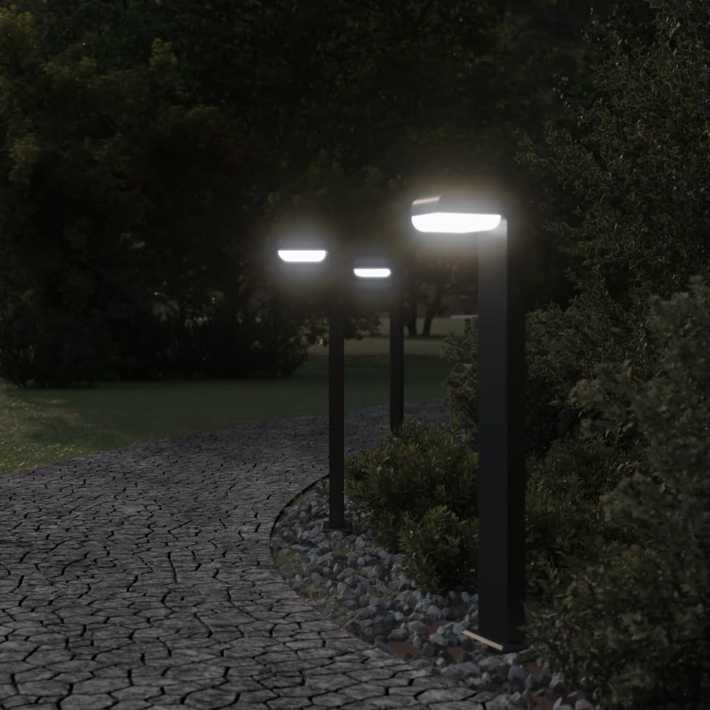 Vloerlampen voor buiten 3 st 80 cm gegoten aluminium zwart