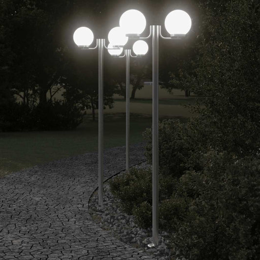 Buitenvloerlampen 3 st 215 cm roestvrij staal zilverkleurig