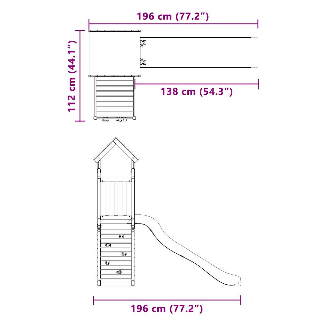 Speelhuis massief grenenhout