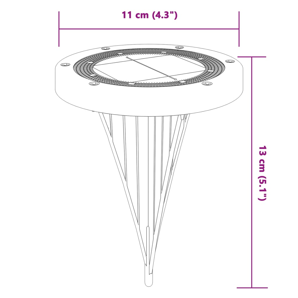 Grondlampen 12 st solar met grondpennen warmwit