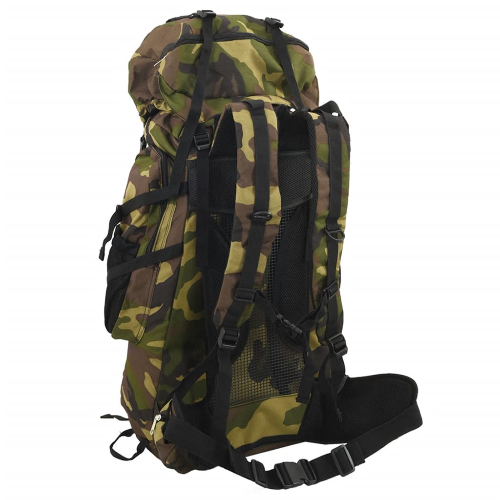 Wandelrugzak 100 L camouflage oxford stof groen