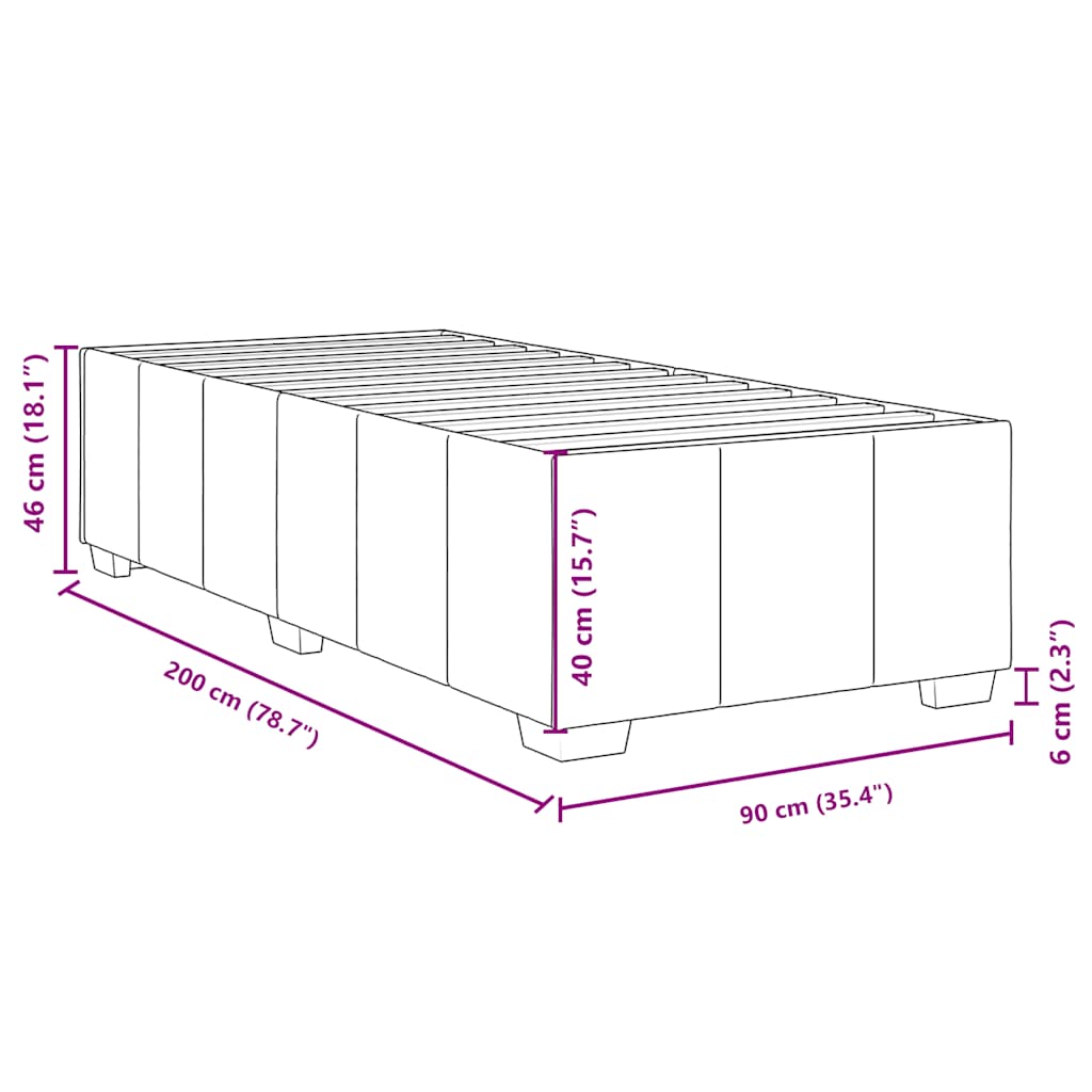 Boxspring met matras stof donkerbruin 90x200 cm