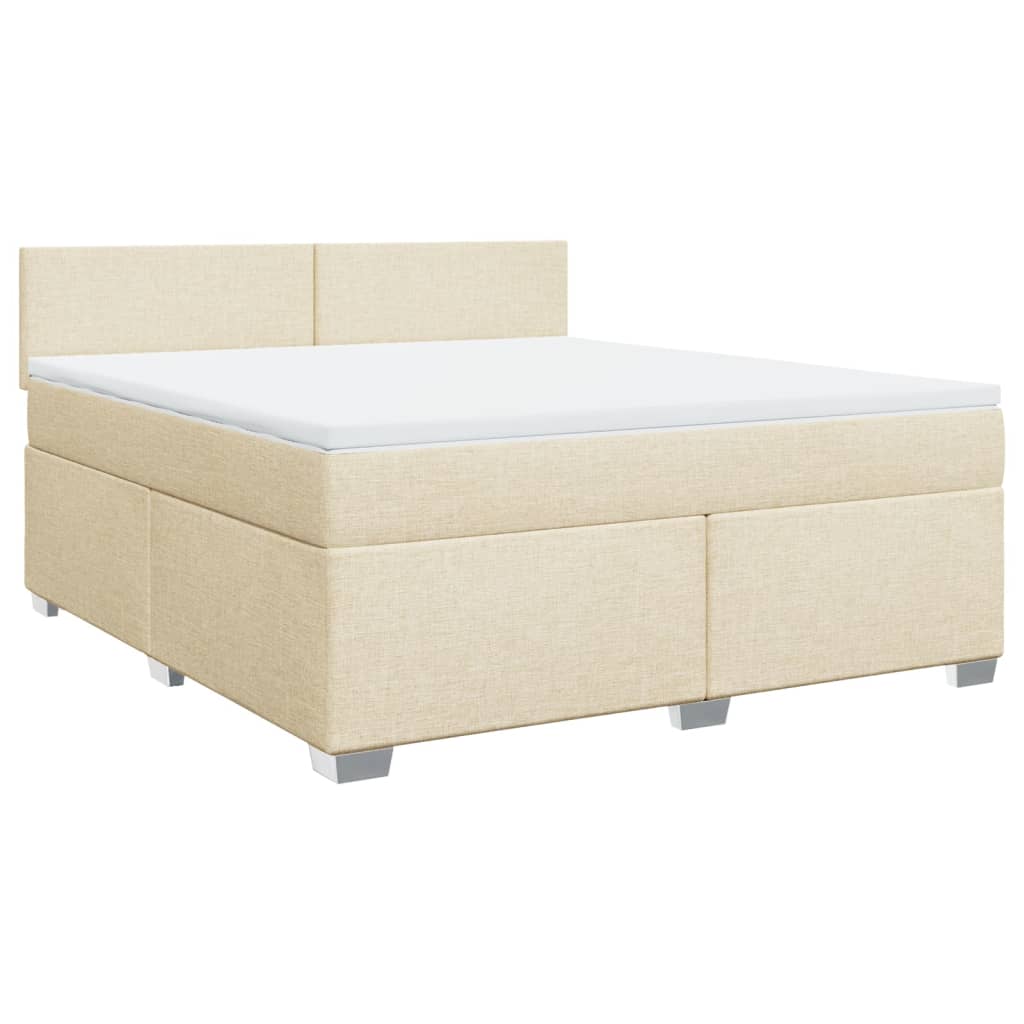 Boxspring met matras stof crèmekleurig 180x200 cm