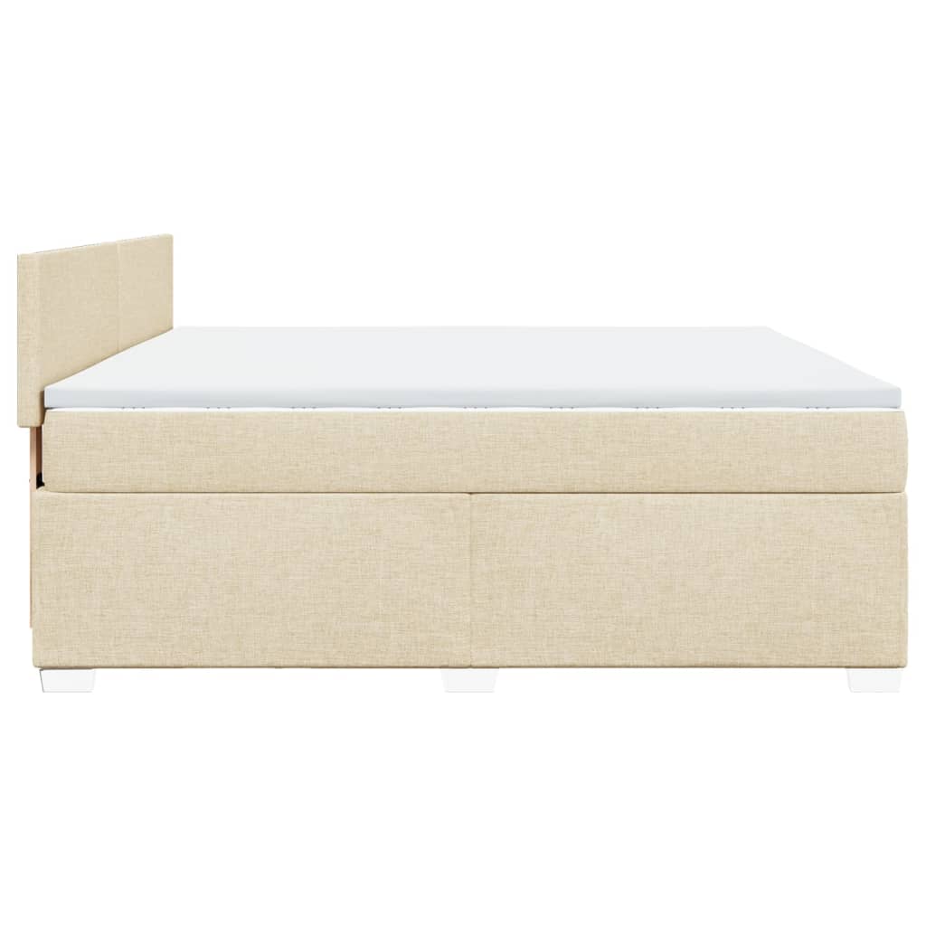 Boxspring met matras stof crèmekleurig 180x200 cm