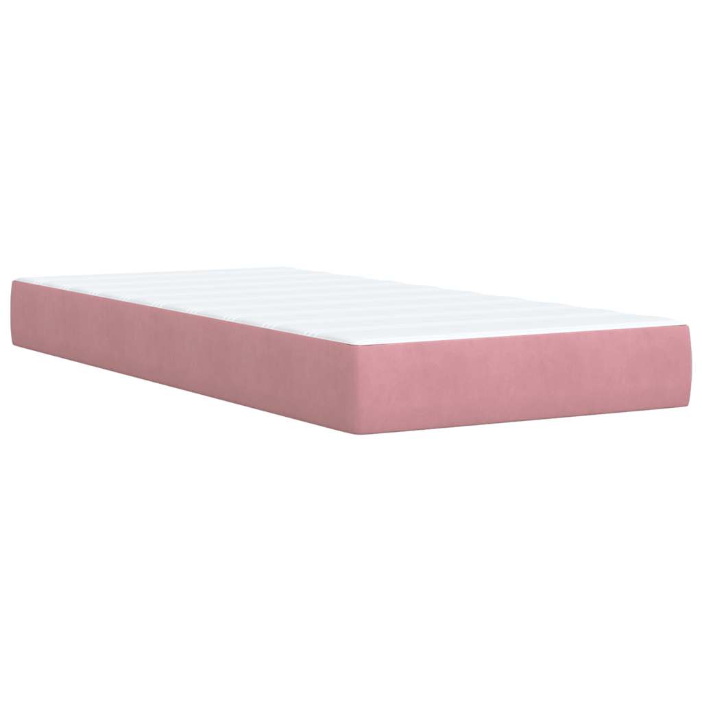 Boxspring met matras fluweel roze 80x200 cm