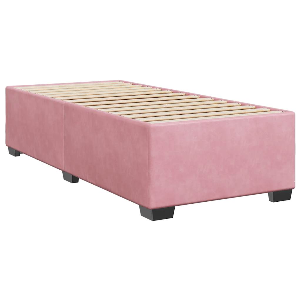 Boxspring met matras fluweel roze 80x200 cm