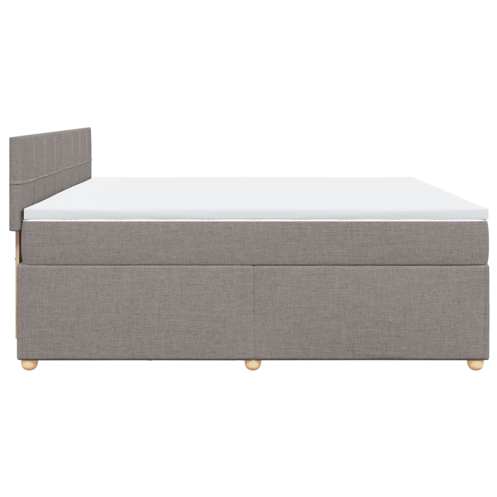 Boxspring met matras stof taupe 200x200 cm