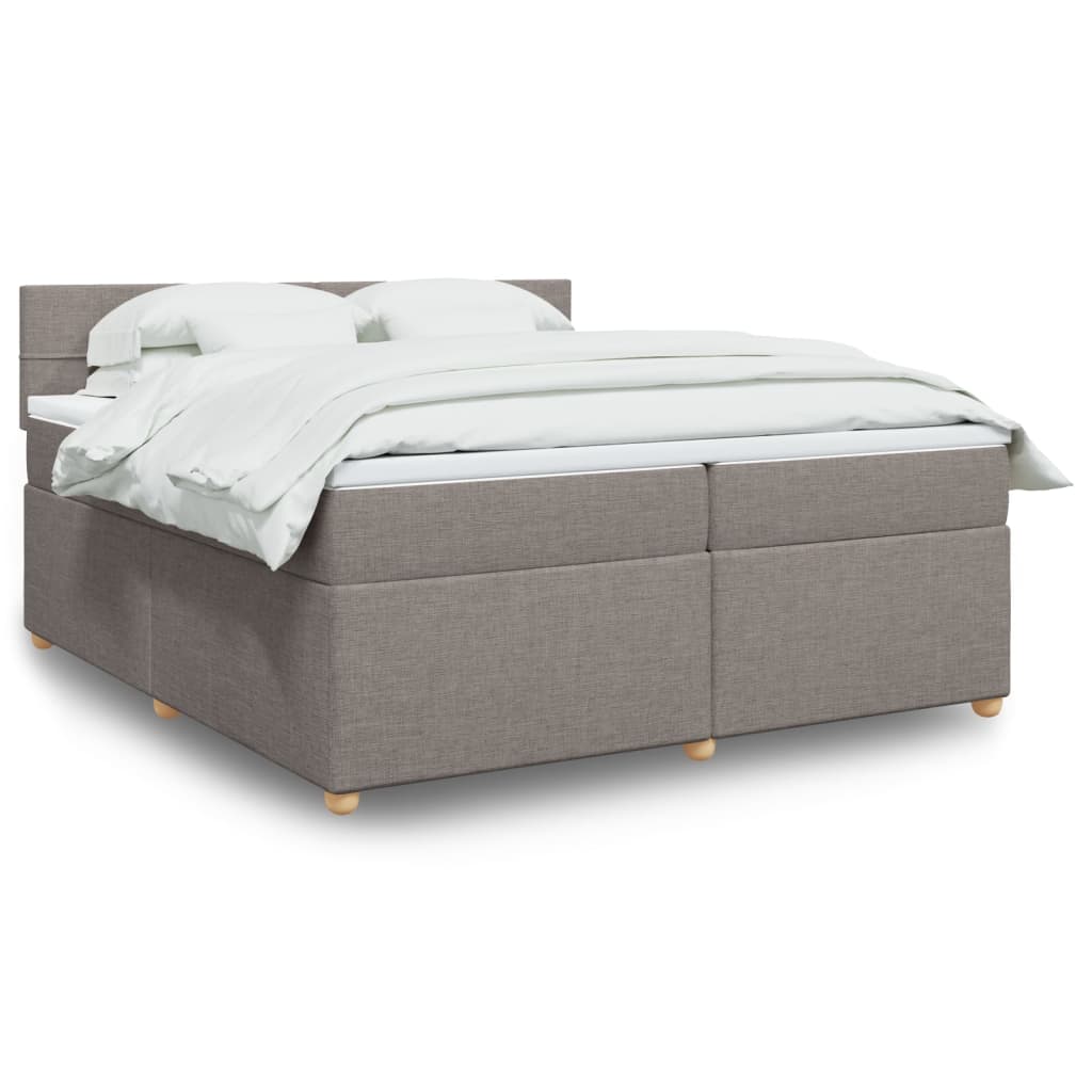 Boxspring met matras stof taupe 200x200 cm