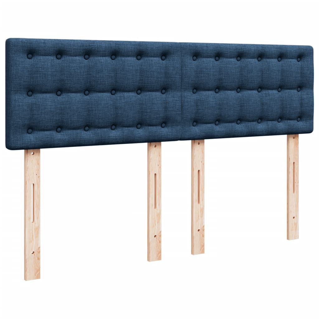 Boxspring met matras stof blauw 160x200 cm