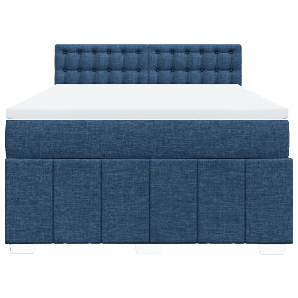 Boxspring met matras stof blauw 160x200 cm