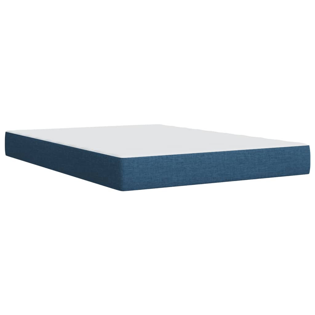 Boxspring met matras stof blauw 160x200 cm