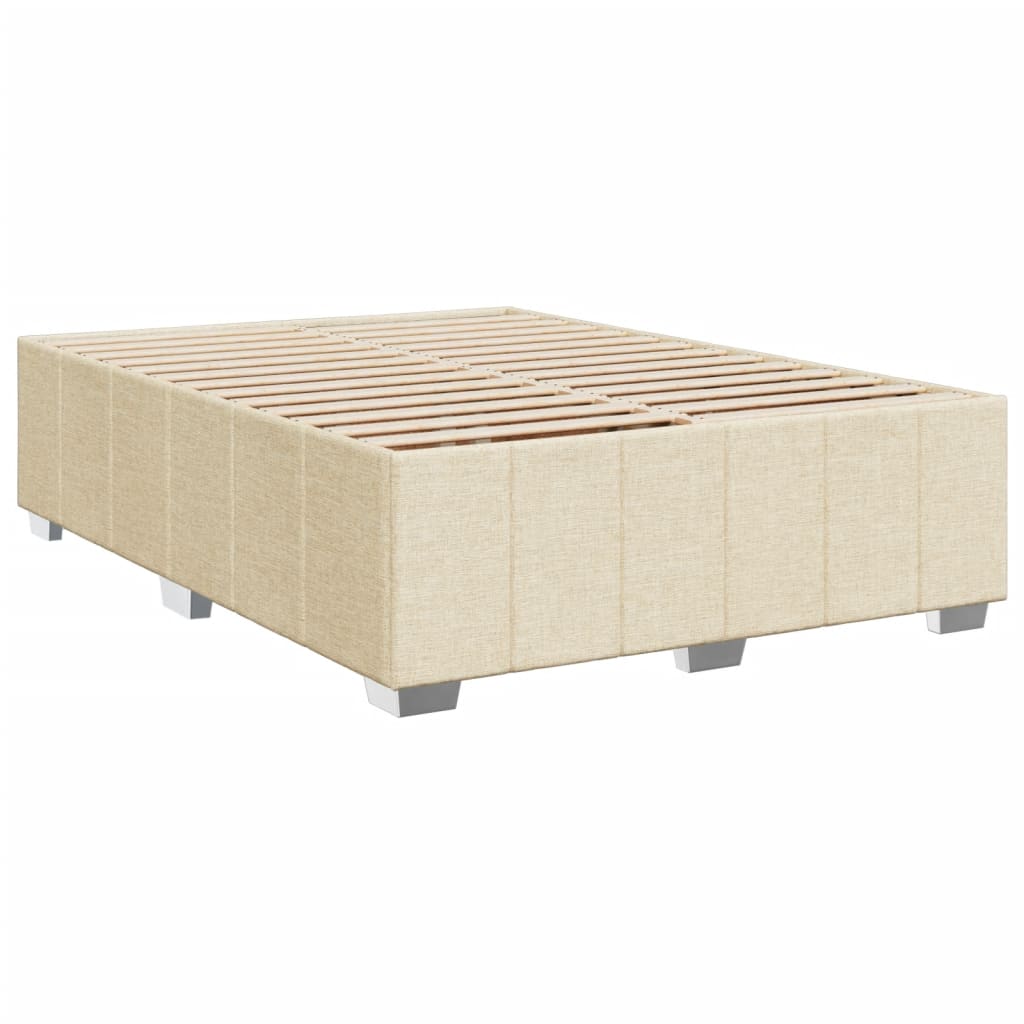 Boxspring met matras stof crèmekleurig 160x200 cm