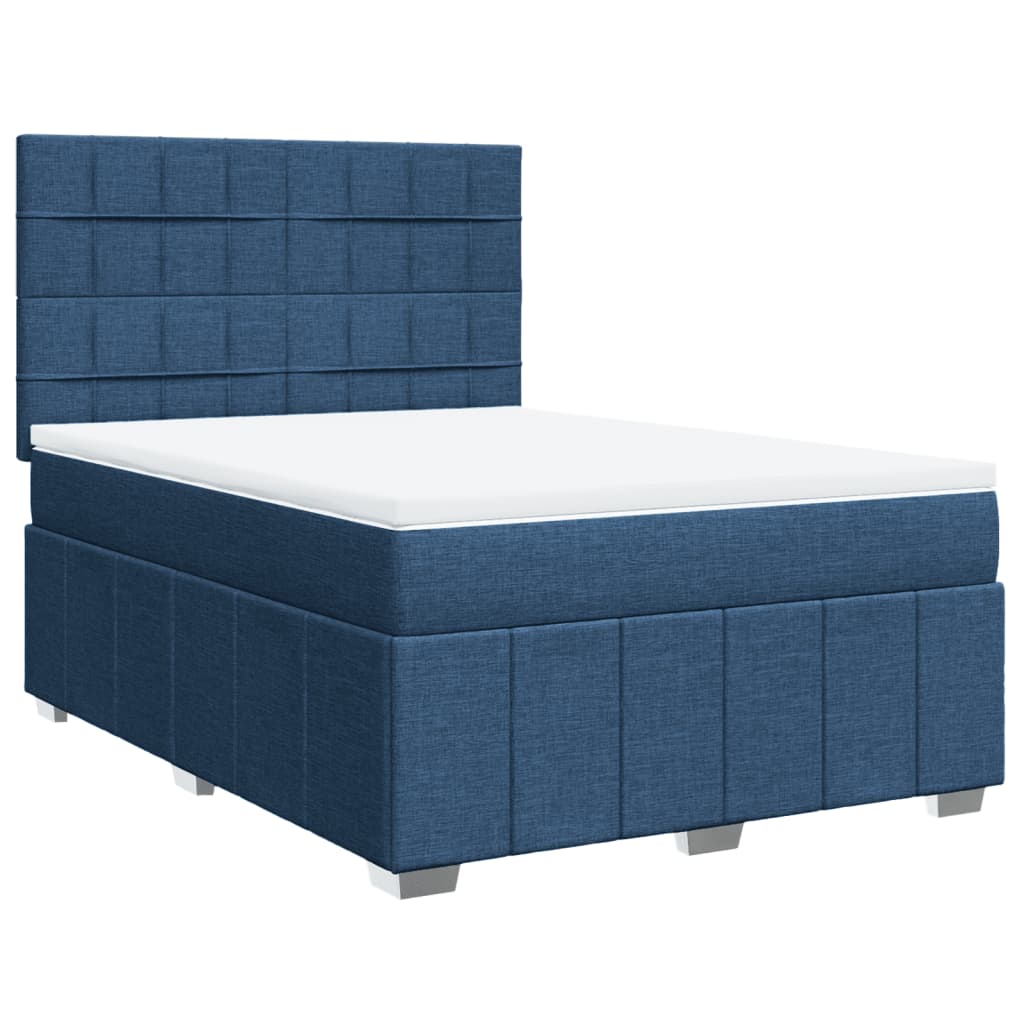 Boxspring met matras stof blauw 160x200 cm