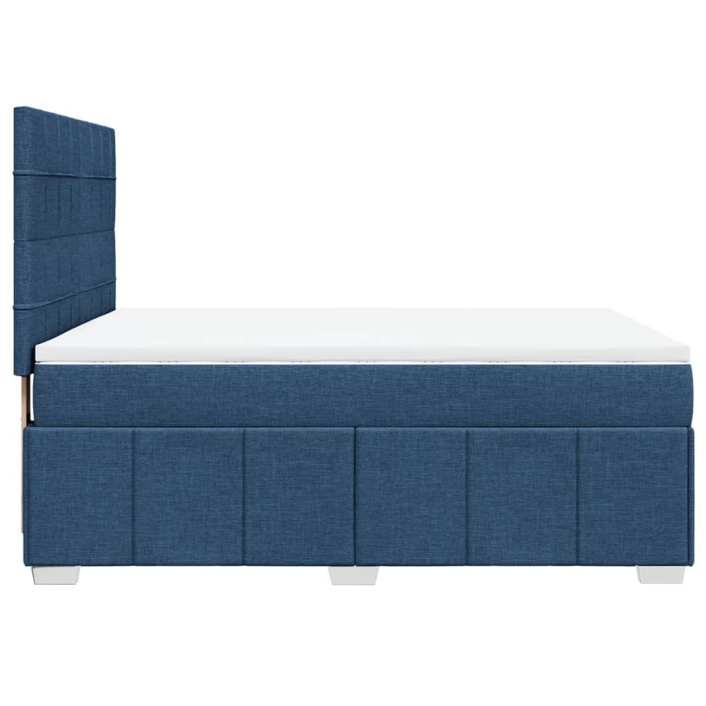 Boxspring met matras stof blauw 160x200 cm