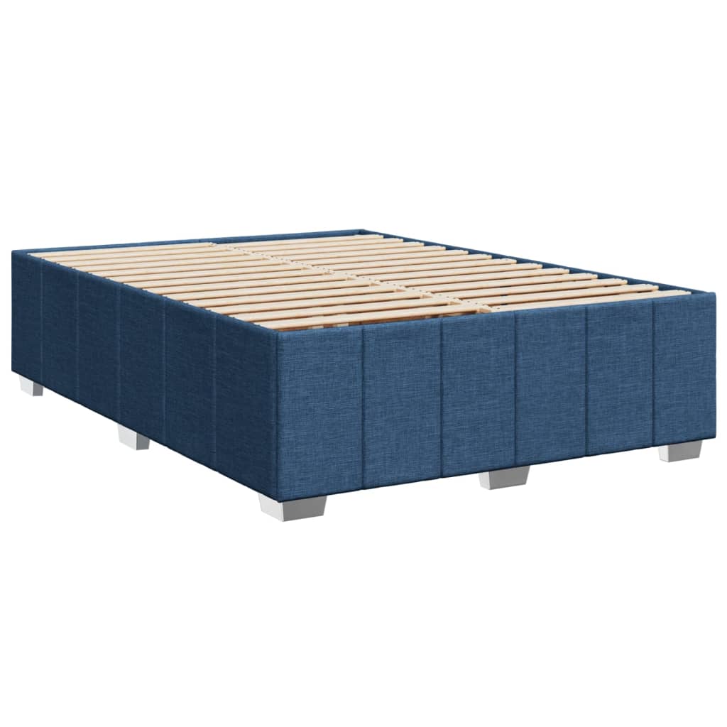 Boxspring met matras stof blauw 160x200 cm