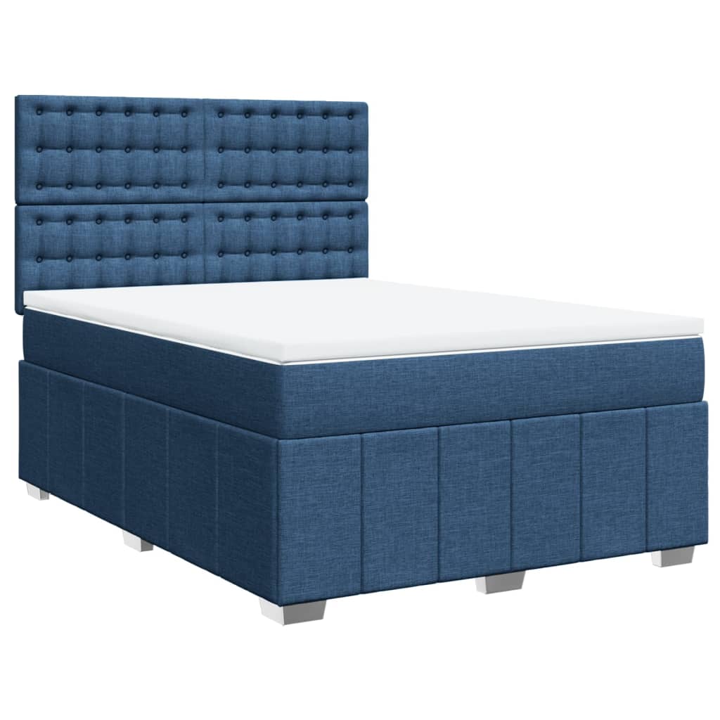 Boxspring met matras stof blauw 160x200 cm