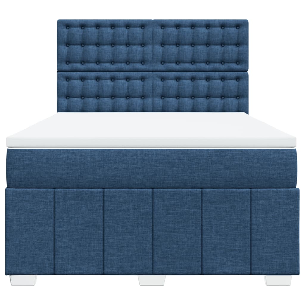 Boxspring met matras stof blauw 160x200 cm