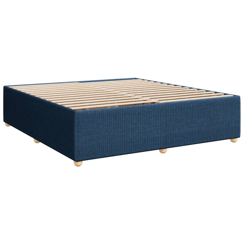 Boxspring met matras stof blauw 200x200 cm