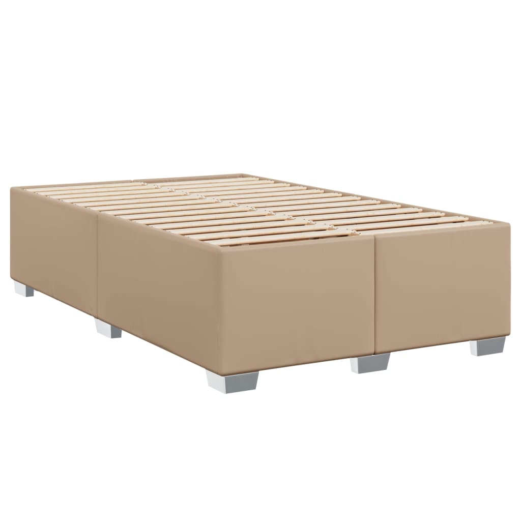 Boxspring met matras kunstleer cappuccinokleurig 120x200 cm