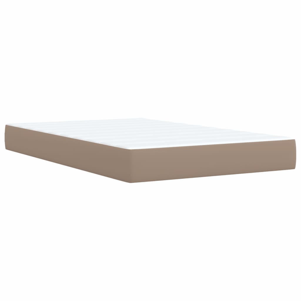 Boxspring met matras kunstleer cappuccinokleurig 120x200 cm