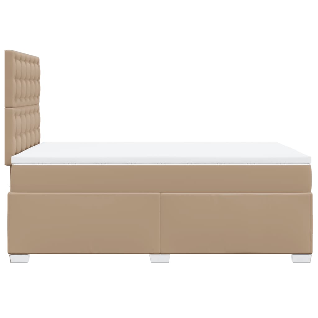 Boxspring met matras kunstleer cappuccinokleurig 120x200 cm