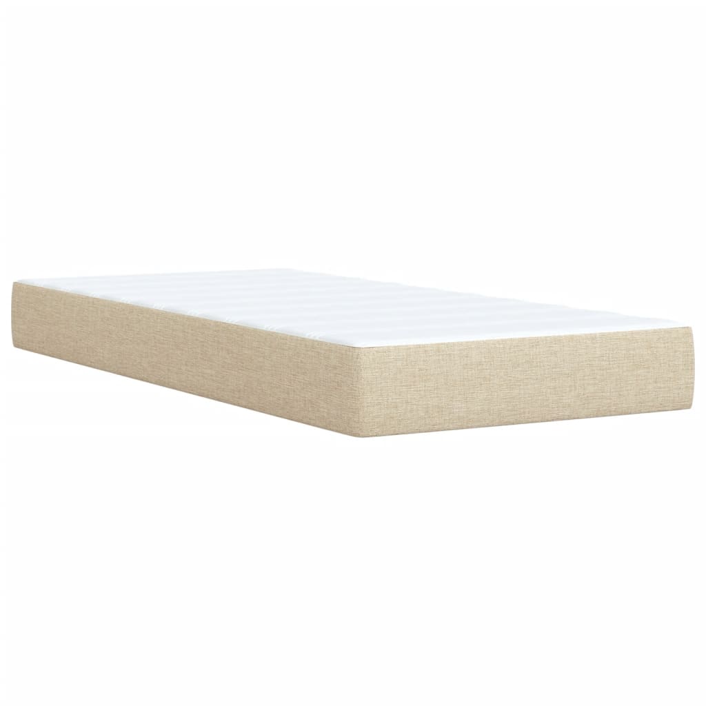 Boxspring met matras stof crèmekleurig 90x200 cm