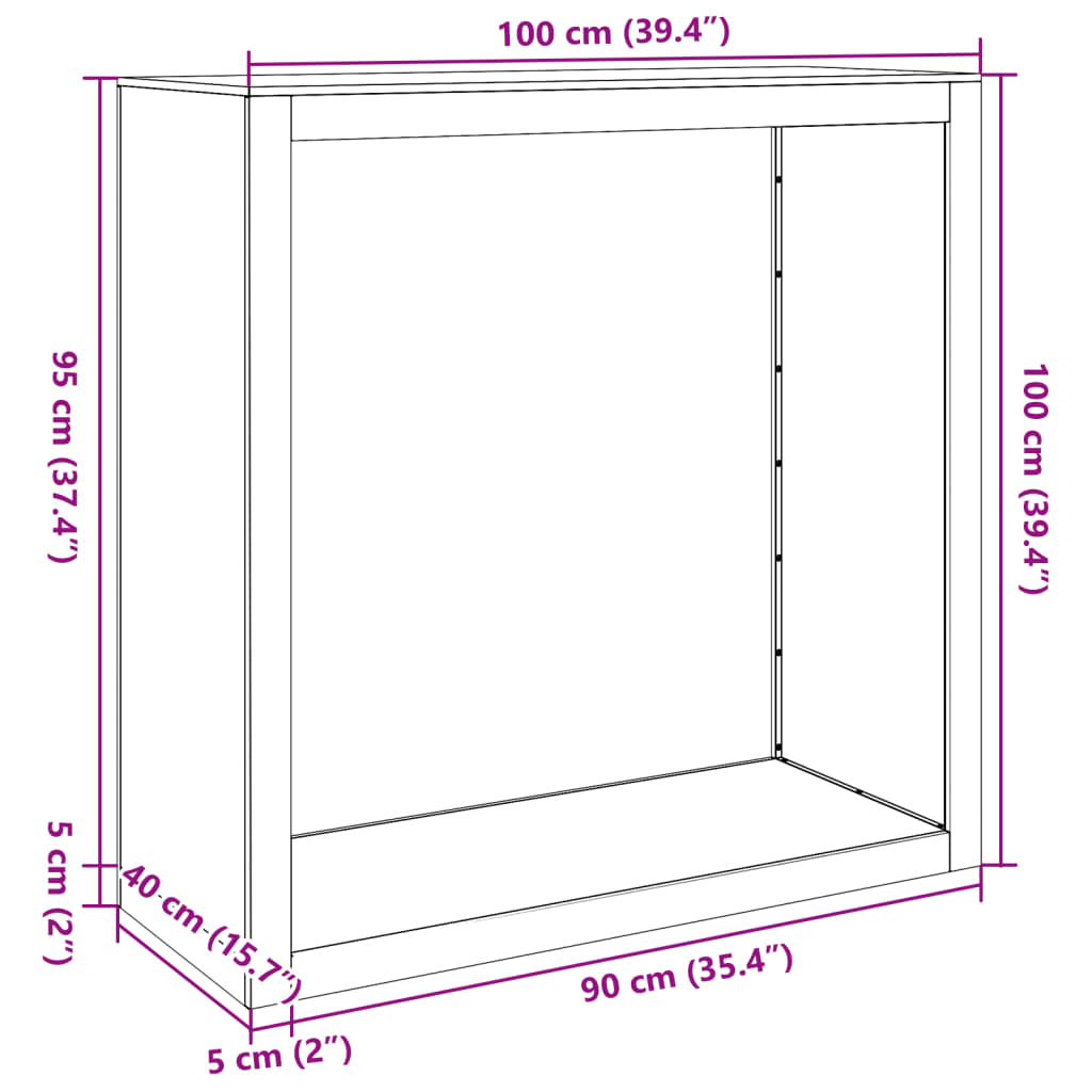 Haardhoutrek 100x40x100 cm staal groen