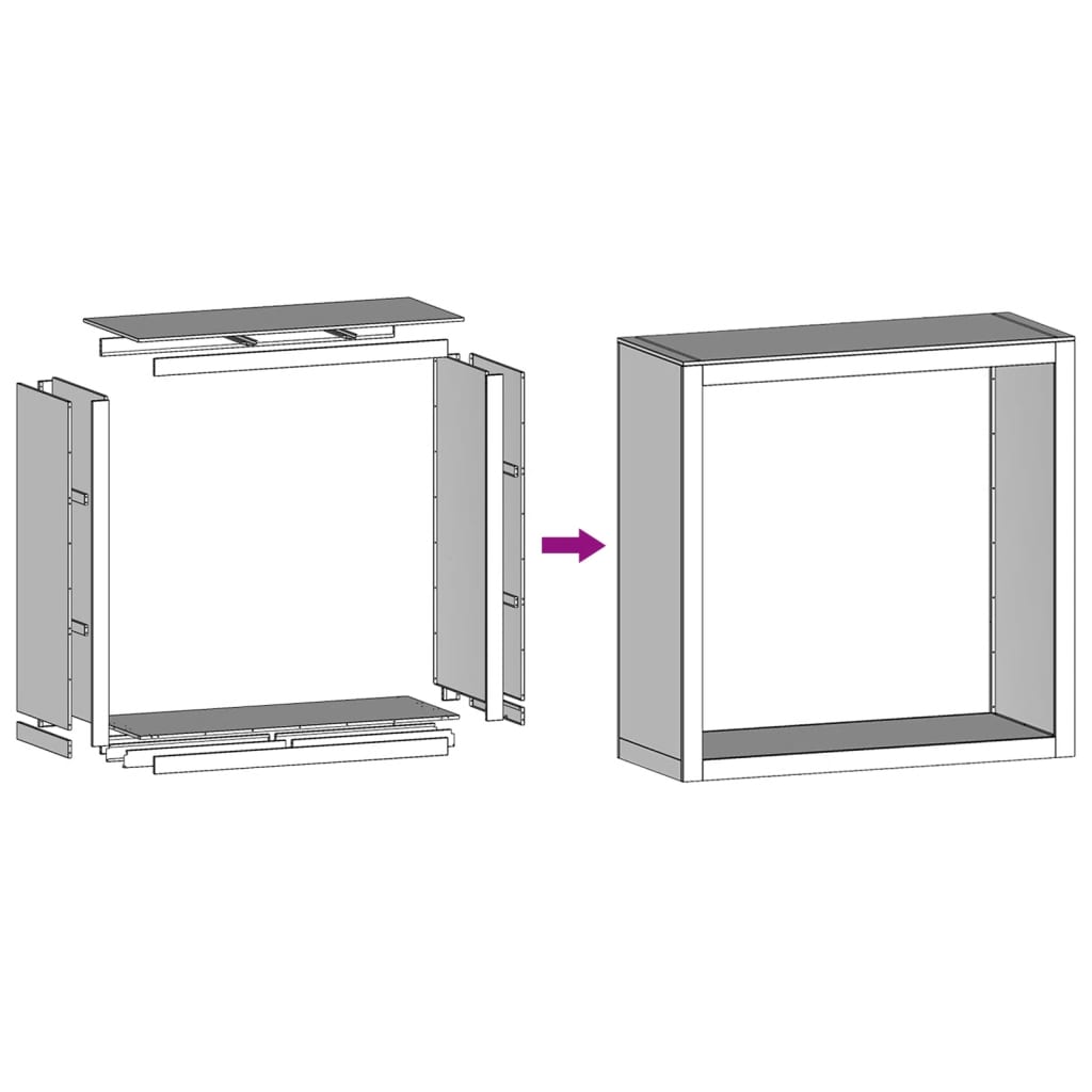 Haardhoutrek 100x40x100 cm gegalvaniseerd staal