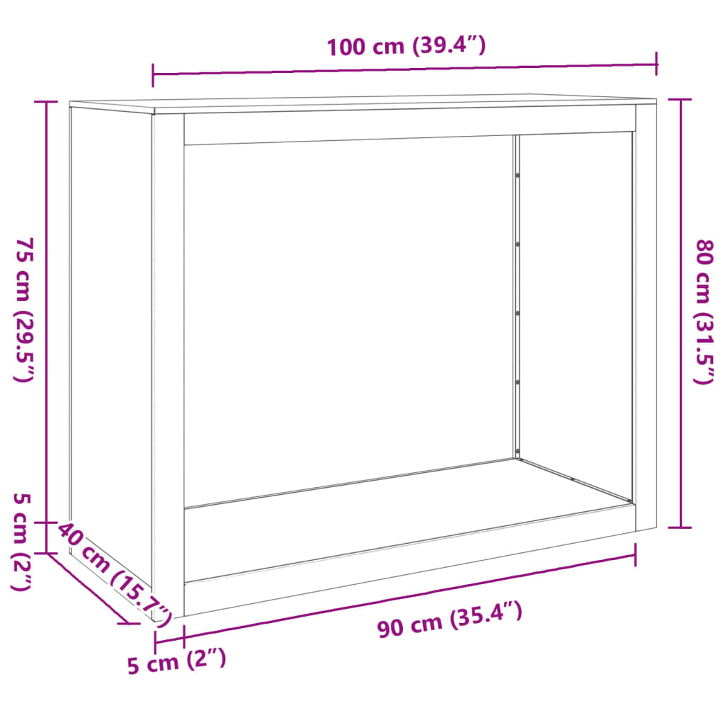 Haardhoutrek 100x40x80 cm gegalvaniseerd staal