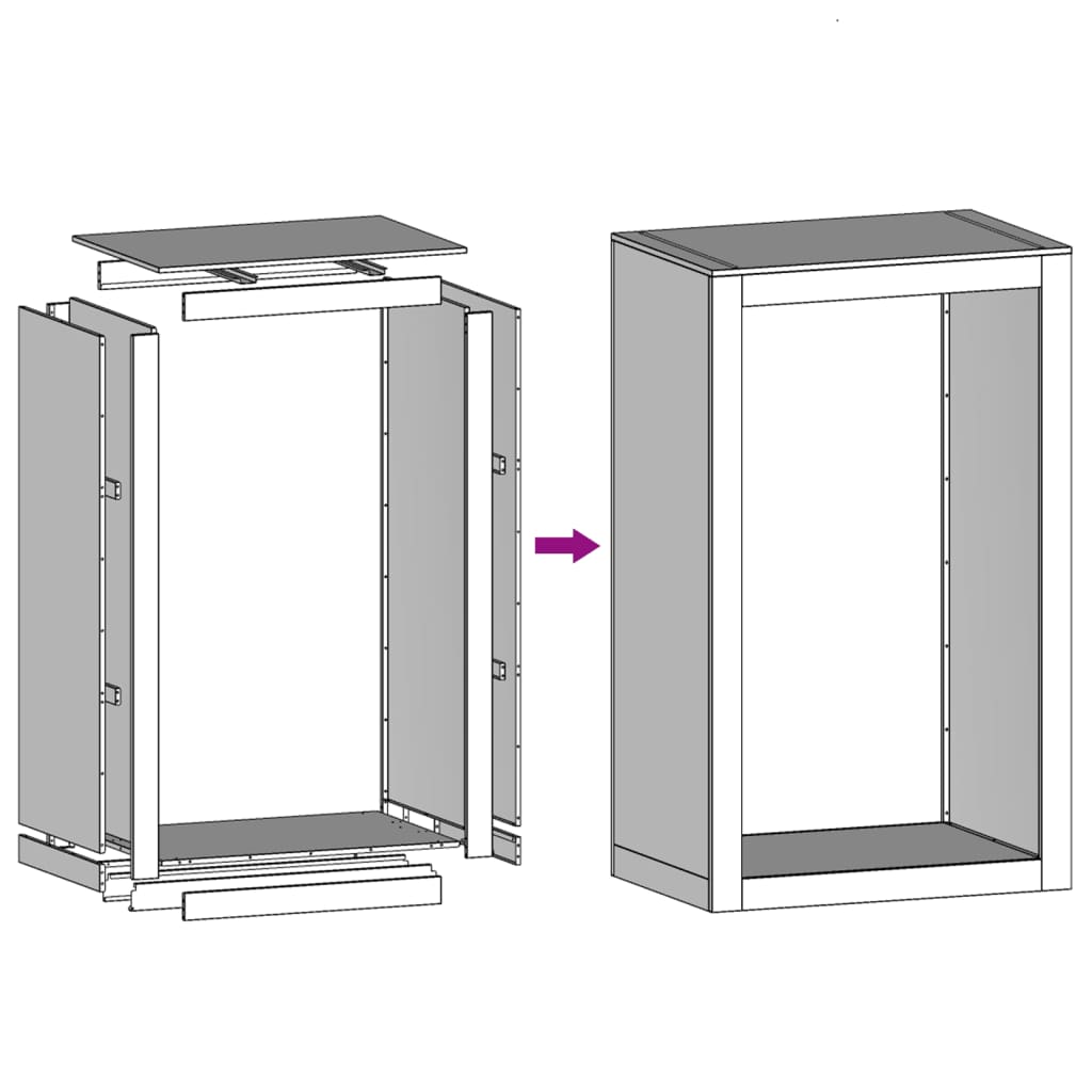 Haardhoutrek 60x40x100 cm gegalvaniseerd staal