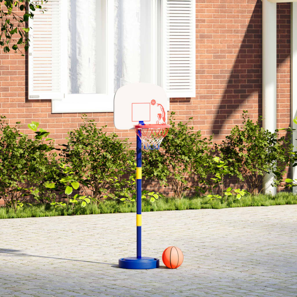 Basketbalstandaard met bal en pomp hoogte verstelbaar 90/121 cm