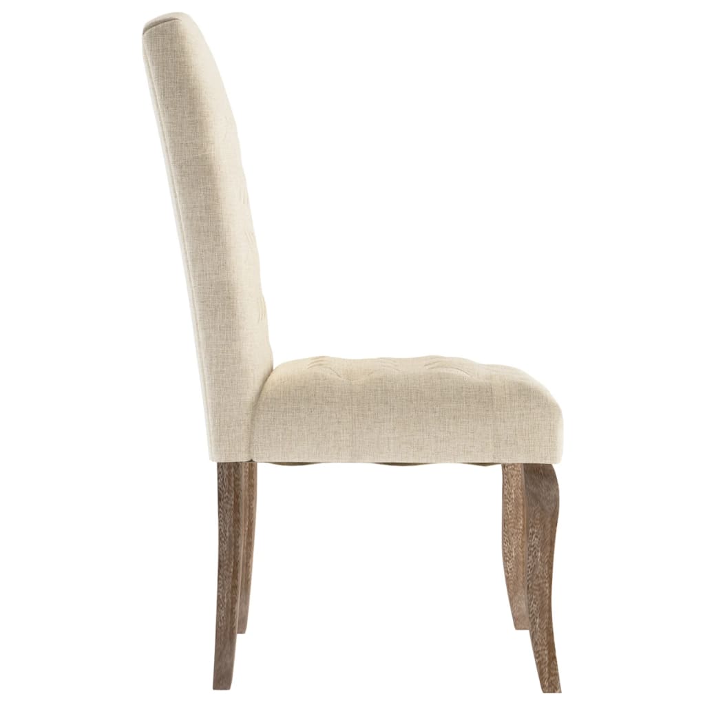 Eetkamerstoelen 6 st linnen-look stof beige