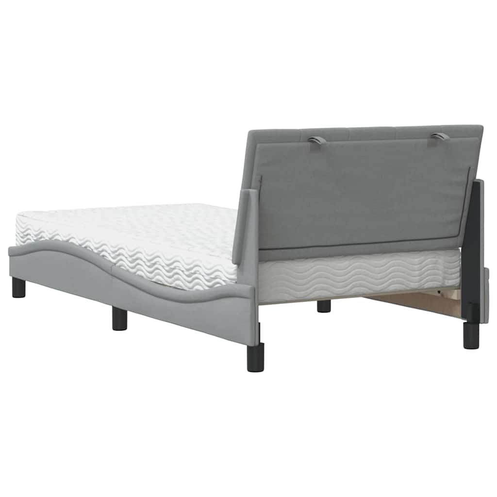 Bed met matras stof lichtgrijs 100x200 cm