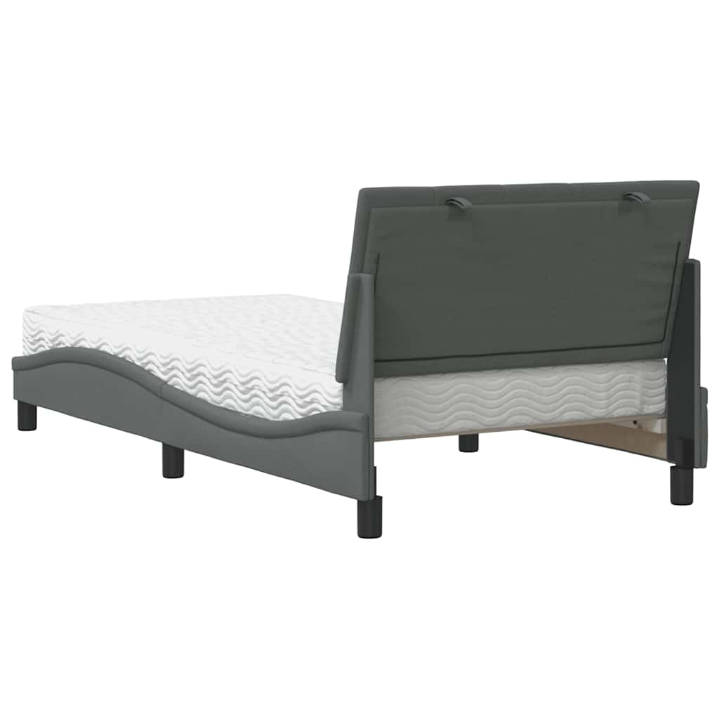 Bed met matras stof donkergrijs 100x200 cm