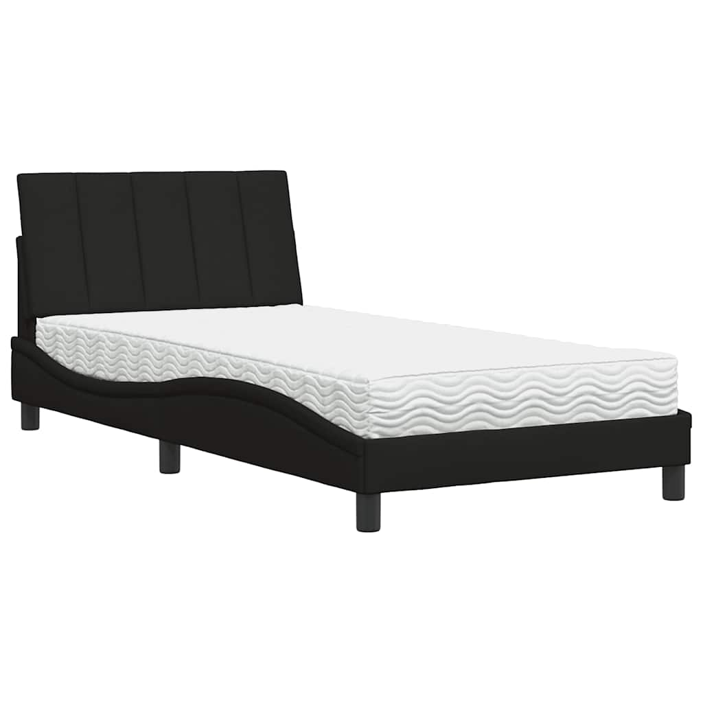 Bed met matras stof zwart 100x200 cm