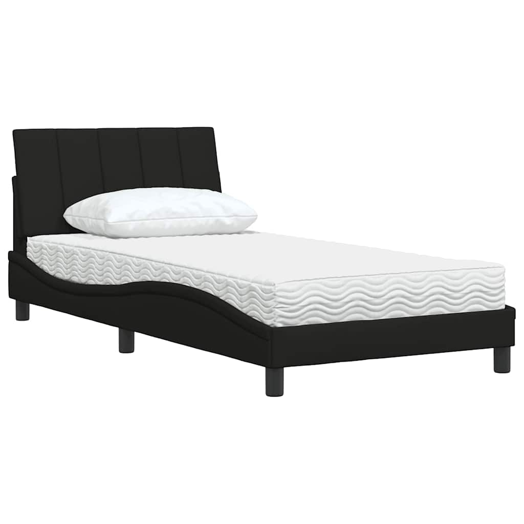 Bed met matras stof zwart 100x200 cm