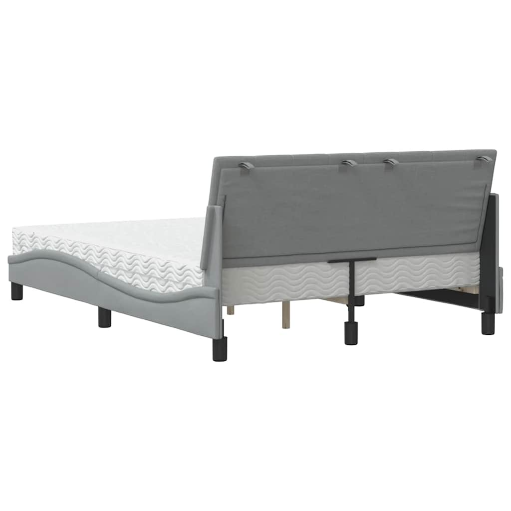 Bed met matras stof lichtgrijs 140x190 cm