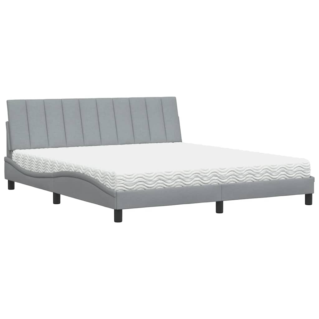 Bed met matras stof lichtgrijs 180x200 cm