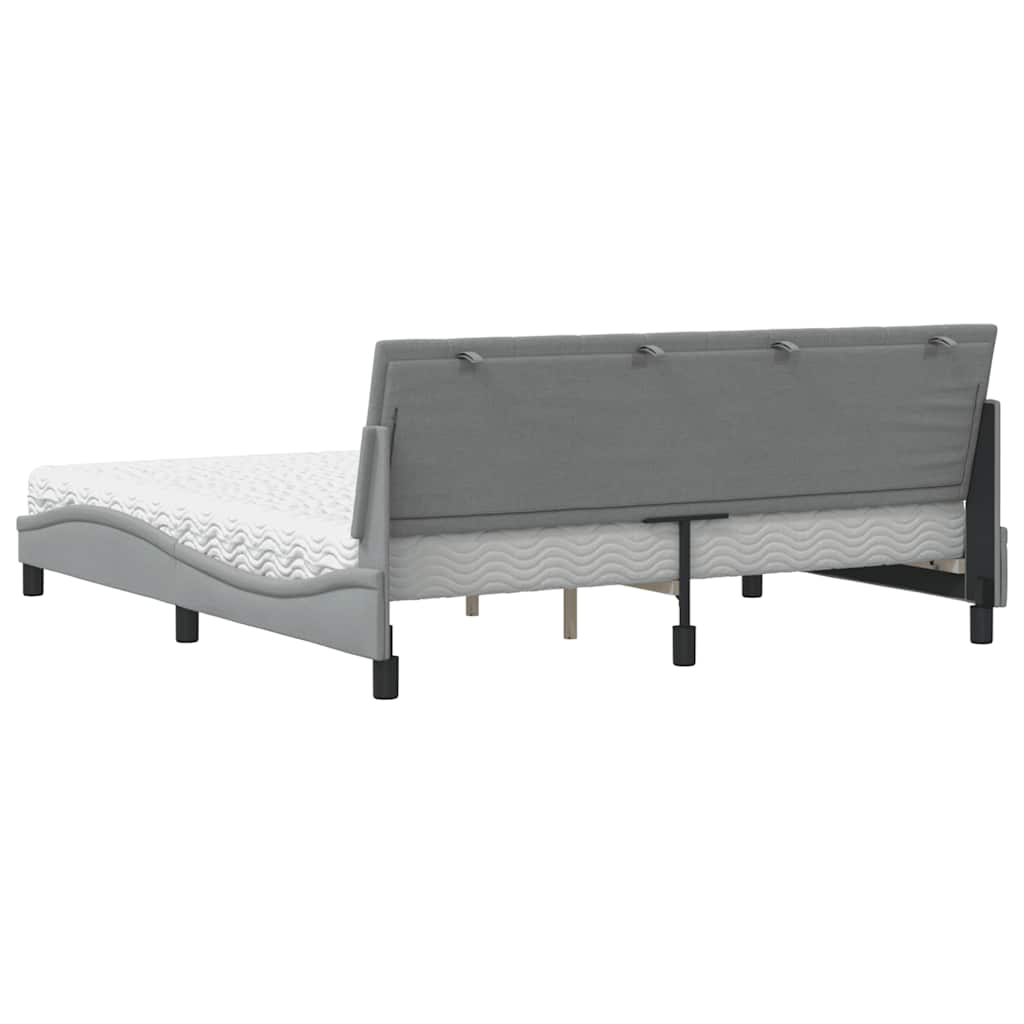 Bed met matras stof lichtgrijs 180x200 cm