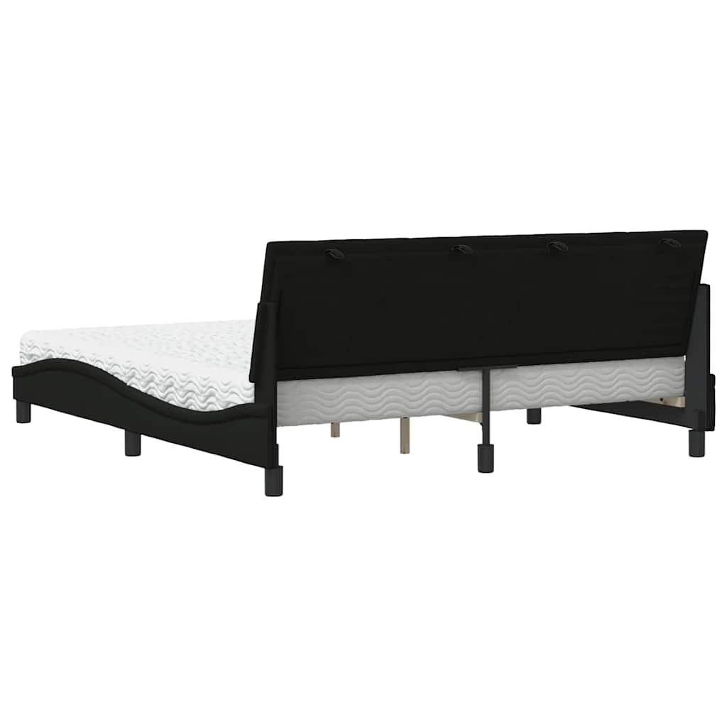 Bed met matras stof zwart 180x200 cm