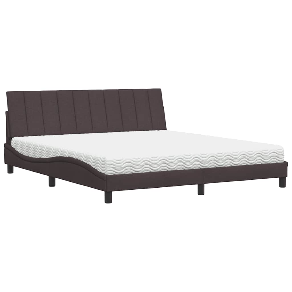 Bed met matras stof donkerbruin 180x200 cm