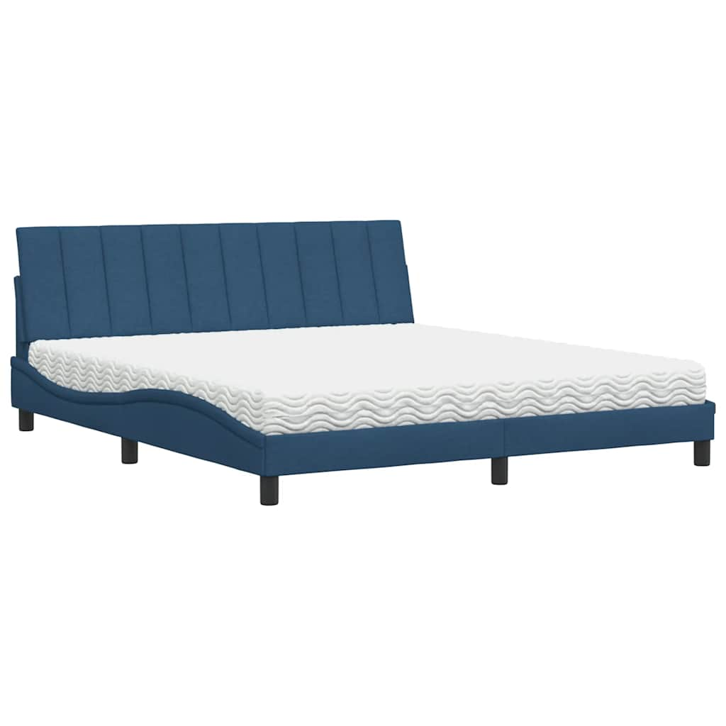 Bed met matras stof blauw 180x200 cm