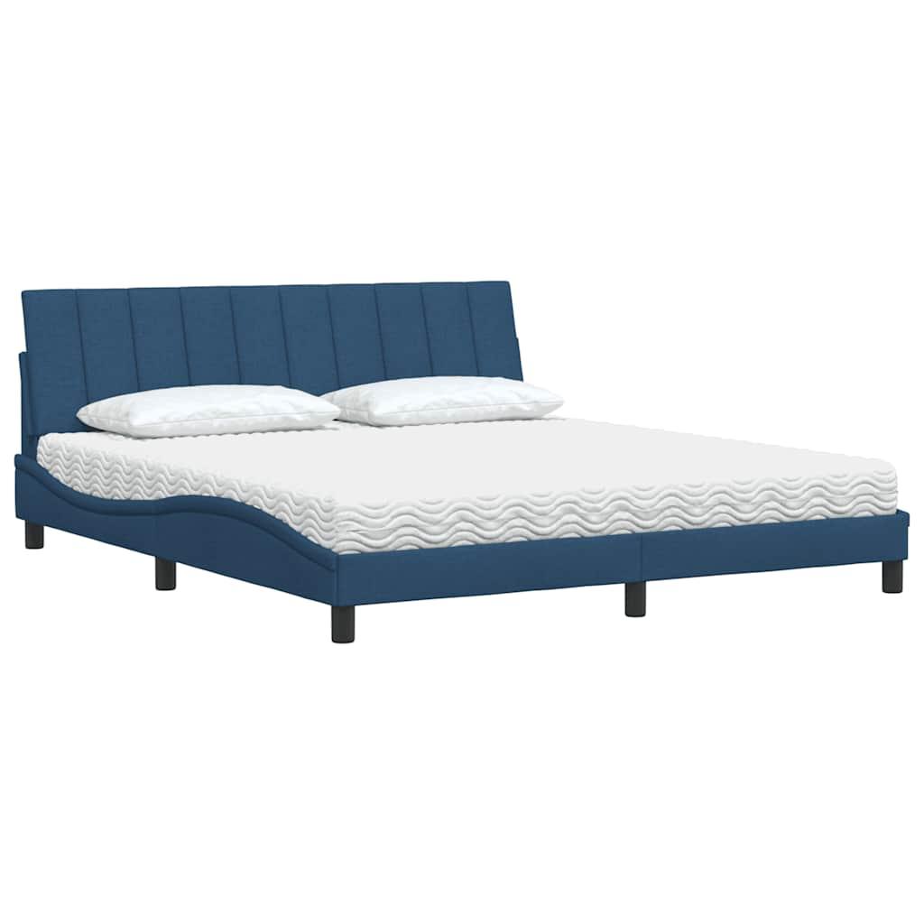 Bed met matras stof blauw 180x200 cm