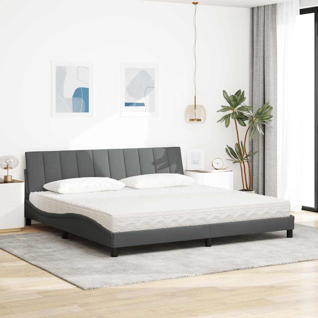 Bed met matras stof lichtgrijs 200x200 cm