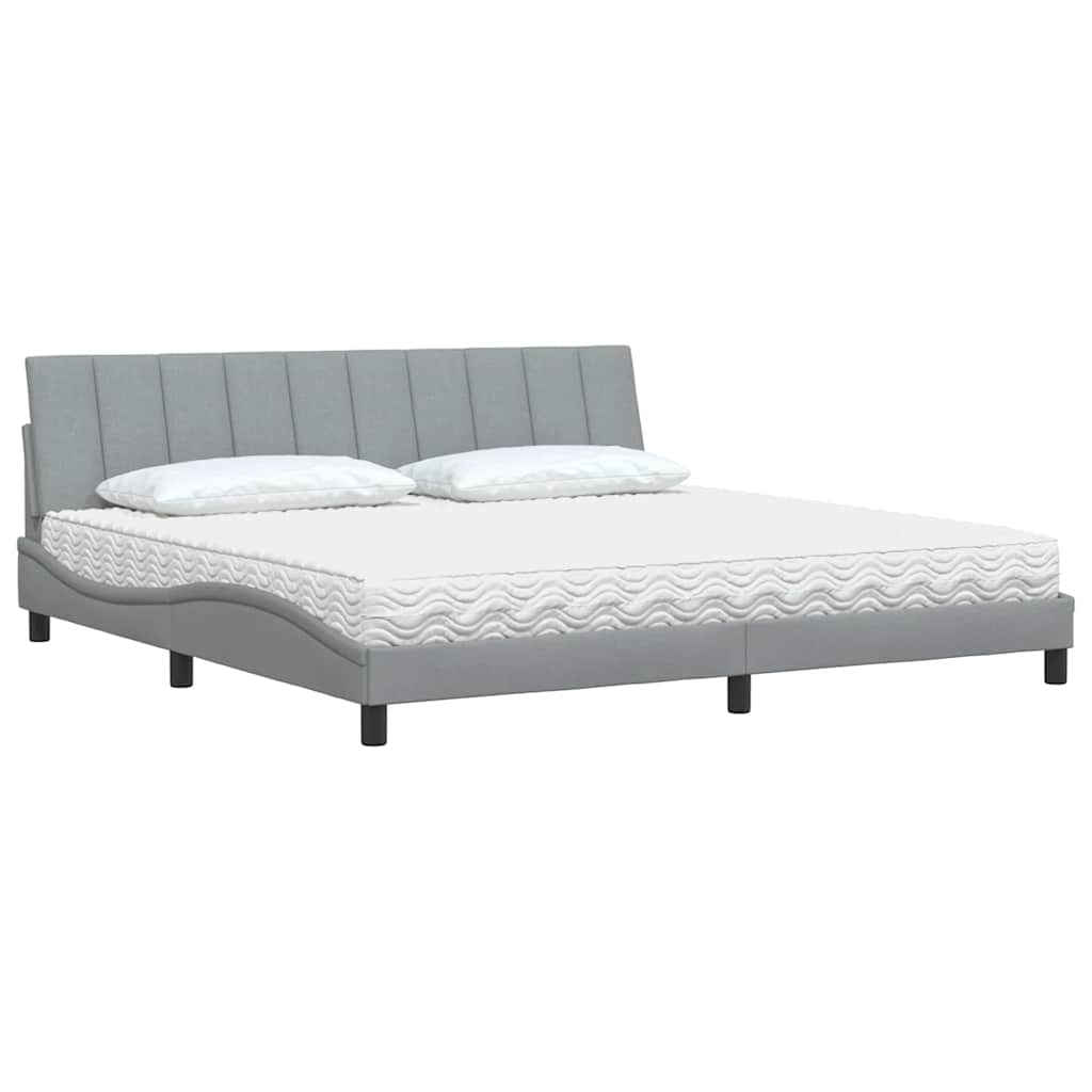 Bed met matras stof lichtgrijs 200x200 cm